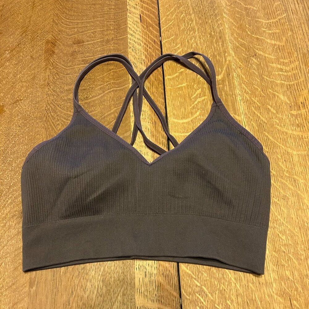 Brown Aerie Ribbed Strappy Bralette